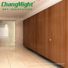 12mm wood color washroom partitions